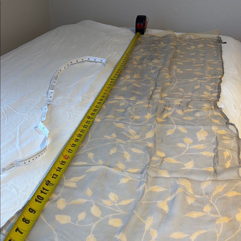 Emporio Armani silk vintage Floral Sheer Fabric in Gray and Cream